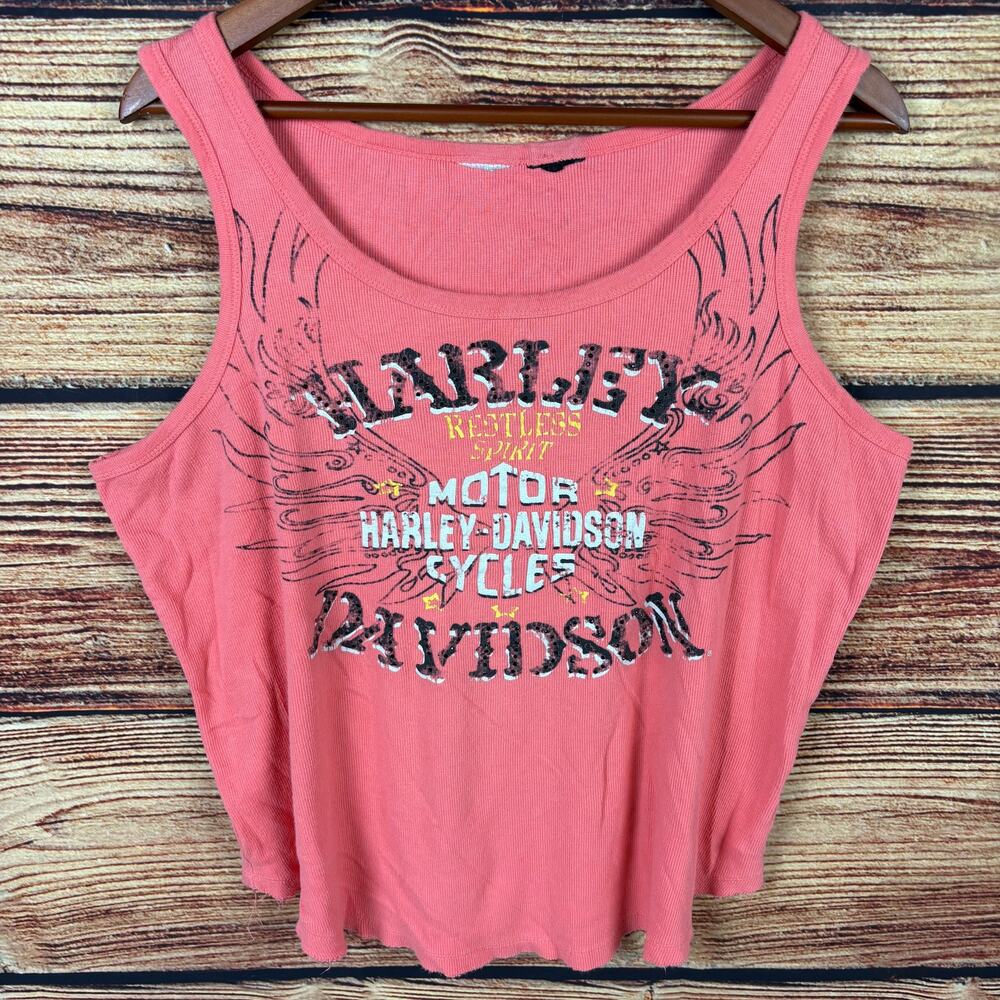 Harley Davidson Motorcycles Coral Colored Tank Top